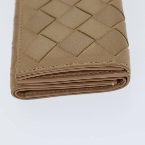 BOTTEGA VENETA INTRECCIATO Compact Wallet Leather Beige - Picture 3 of 16